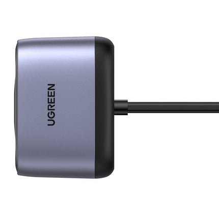 UGREEN Autolader 2x USB / 2x Sigarettenaansteker Splitter Zwart [1x USB-C & 1x USB-A]