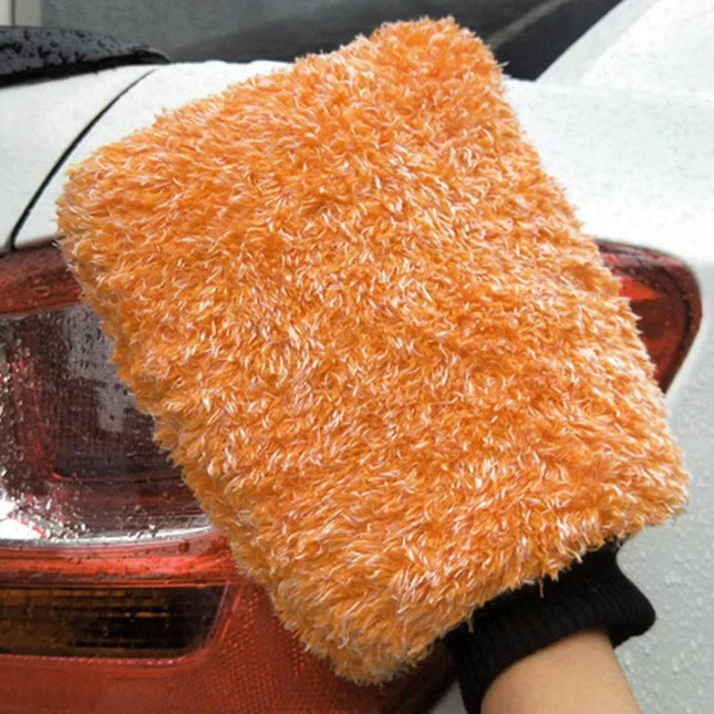 Auto Reinigings Washandschoen - Washmitt met Absorberende Microvezel voor Streeploos Glansresultaat - Oranje - VCTparts.nl