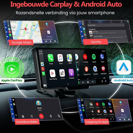 10-inch draadloos navigatiesysteem met Apple CarPlay en Android Auto - VCTparts.nl