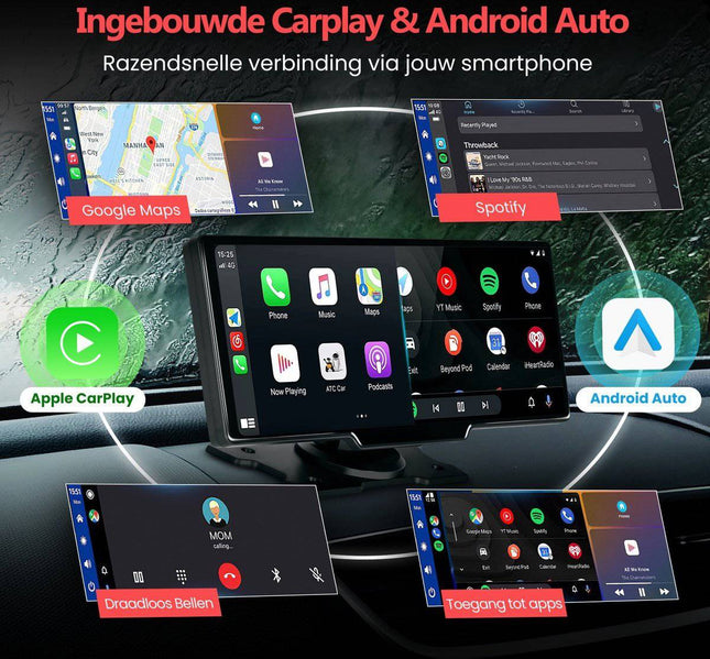 10-inch draadloos navigatiesysteem met Apple CarPlay en Android Auto - VCTparts.nl