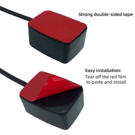 12V Drukknop Schakelaar - Aan/Uit met 100cm Kabel met Plakrand Rood - VCTparts.nl