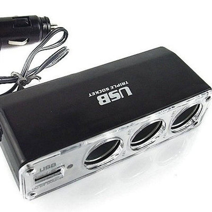 3 Dubbele Sigarettenaansteker Splitter Met Usb 12V/24V - VCTparts.nl