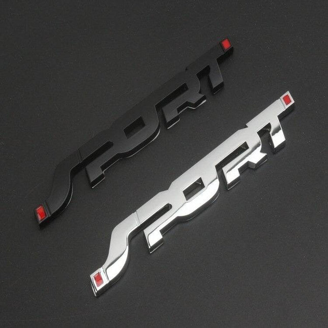 3D Sport Sticker Logo Embleem zwart - VCTparts.nl