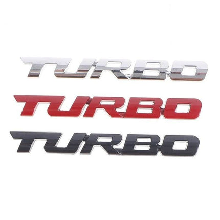 3D Turbo Sticker Logo Embleem zilver Chrome - VCTparts.nl