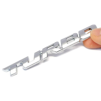 3D Turbo Sticker Logo Embleem zilver Chrome - VCTparts.nl