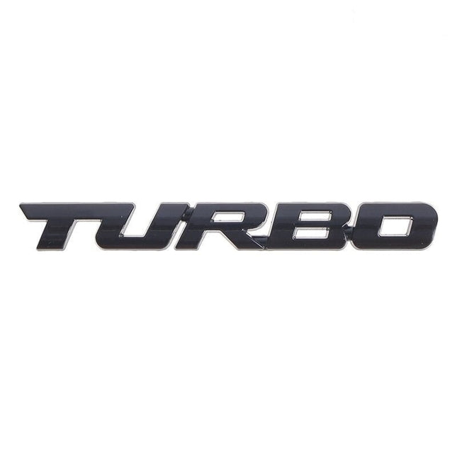 3D Turbo Sticker Logo Embleem zwart - VCTparts.nl