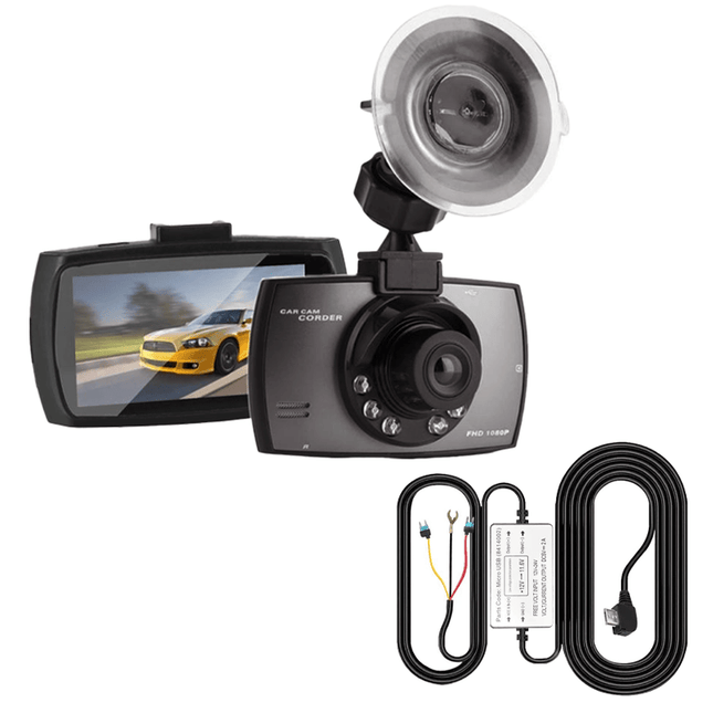 Auto Dashcam 720P 1CH Dashboard Video Recorder met Nachtzicht + Continue Voeding Zwart - VCTparts.nl