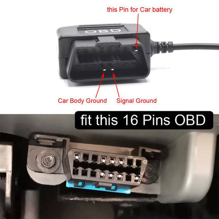 Auto Dashcam Continue Voeding Hardwire OBD Kabel Voeding Micro USB [3.5M 12v/24v]