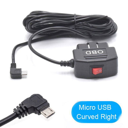 Auto Dashcam Continue Voeding Hardwire OBD Kabel Voeding Micro USB [3.5M 12v/24v]