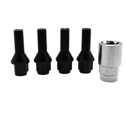 Auto Slotbouten Wielvergrendeling Bouten & Moeren - M12x1.5 met Inbegrepen Sleutel (set 4 stuks) Hoogwaardige Legering Slotboutset [Bolt & Lock Lug Nuts] - VCTparts.nl