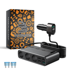 Autolader met Sigarettenaansteker Splitter Snellader 154W Zwart [3 x 12V 4 x USB-A USB-C QC3.0 USB-A] - VCTparts.nl