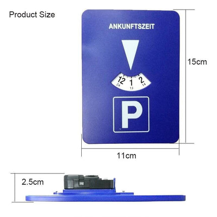 Automatisch Roterende Blauwe Parkeerschijf / Parkeerkaart - Parkeren in de blauwe zone (4 talen) - VCTparts.nl