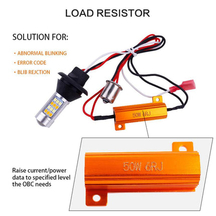 BA15S 1156 LED Dagrijverlichting DRL Wit met Knipperlicht Geel P21W Canbus (set) - VCTparts.nl