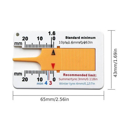 Bandenprofielmeter Gereedschap Autoband Diepte voor Wettelijk Minimum - VCTparts.nl