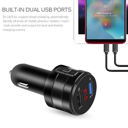 Bluetooth FM Transmitter / Car Kit / Autolader / Muziek / GSM lader Zwart - VCTparts.nl