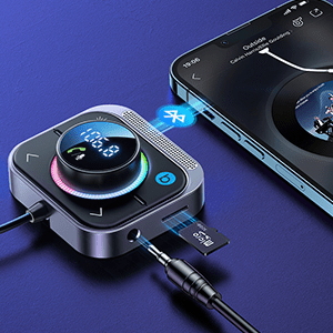 Bluetooth Muziek FM Transmitter Handsfree Bellen met BassBooster en Snellader Zwart [USB-C & USB-A] - VCTparts.nl