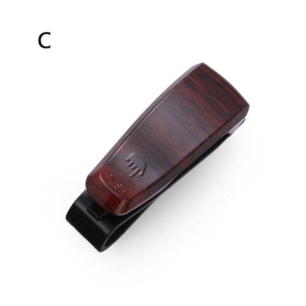 Brillenhouder auto zonneklep Clip - Dark Wood - VCTparts.nl