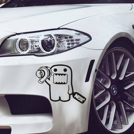 Cartoon JDM Sticker Domo Kun Turbo Zwart Tuning Decal Japanese Drift - VCTparts.nl