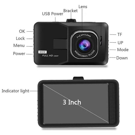 Dashcam DVR 1080P Groothoek 170° [Autocam - Dashboard Camera] - VCTparts.nl