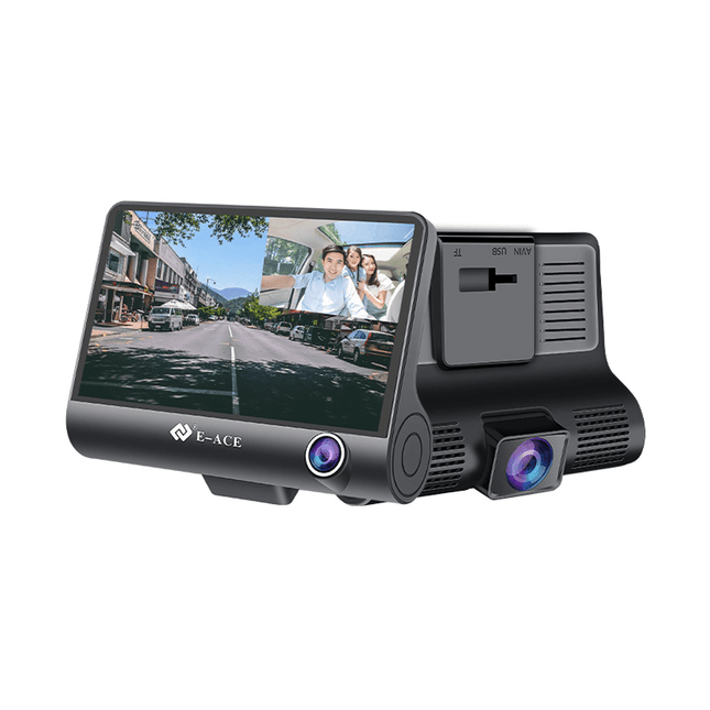 Dashcam HD 1080p 1ch Enregistreur automatique avec alimentation continue et écran noir