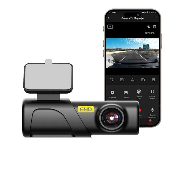 Dashcam HD 1080P 1CH Wifi Auto Video Recorder Zwart