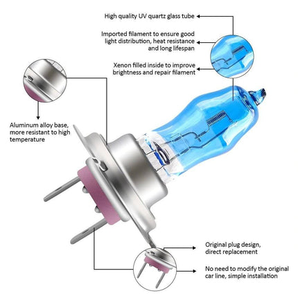 H4 Halogeen Dimlicht - Koplampen 6000K (set) - VCTparts.nl