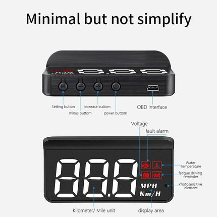 Head-up Display HUD Km/h meter Dashboard Scherm M3 OBD2 [Headsup - Head up - Boordcomputer] - VCTparts.nl