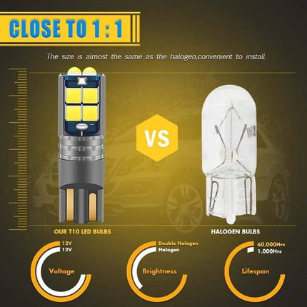 High Power led T10 Wit - W5W Verlichting (set) [Stadsverlichting - Parkeerverlichting - Kentekenverlichting - Interieurverlichting] - VCTparts.nl