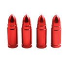 Kogelvormige Auto Ventieldopjes Bullets Universeel - Aluminium Rood (Set 4 stuks) - VCTparts.nl