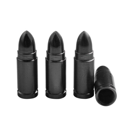 Kogelvormige Auto Ventieldopjes Bullets Universeel - Aluminium Zwart (Set 4 stuks) - VCTparts.nl