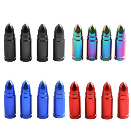 Kogelvormige Auto Ventieldopjes Bullets Universeel - Aluminium Zwart (Set 4 stuks) - VCTparts.nl