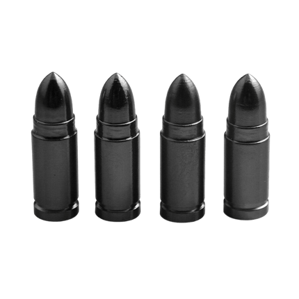 Kogelvormige Auto Ventieldopjes Bullets Universeel - Aluminium Zwart (Set 4 stuks) - VCTparts.nl