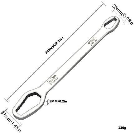 Multifunctionele Tweekoppige Moersleutel Steeksleutel 8-22mm - Chrome [Gereedschap - Meerzijdig - Universeel - Multi steek] - VCTparts.nl