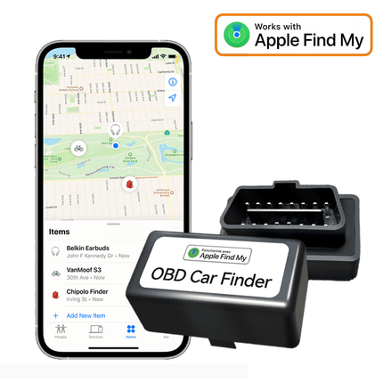 OBD GPS Auto Locatie Tracker met Live Tracer Maps en Anti-Diefstal Functie - Werkt met Zoek Mijn App - IOS/iPhone zwart - VCTparts.nl