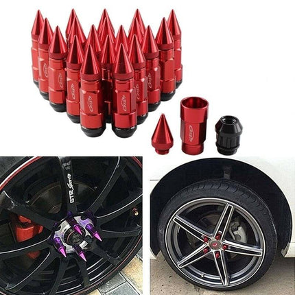 Racing Wielmoeren M12x15 Spiked Lug Nuts - Rood (Set 20) [Wielbouten - Race Moeren] - VCTparts.nl