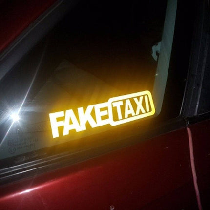 Reflecterende Fake Taxi Sticker - Gele Faketaxi (set) - VCTparts.nl