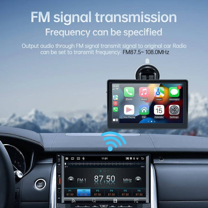 Écran de l'écran tactile du système de navigation intelligent avec écran de tasse de ventoux 7 pouces [Wireless Apple CarPlay & Android Auto]