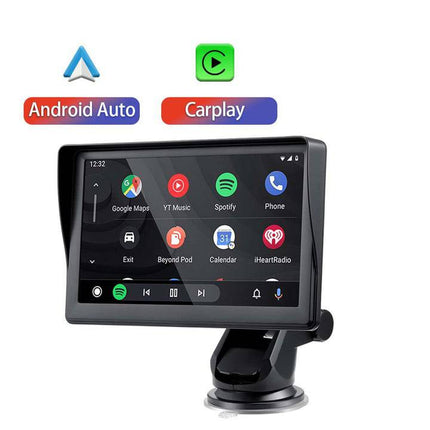 Écran de l'écran tactile du système de navigation intelligent avec écran de tasse de ventoux 7 pouces [Wireless Apple CarPlay & Android Auto]