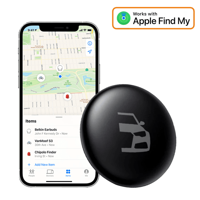 Smart Tag Bluetooth/GPS Locatie Tracker Tracer Maps en Anti-Diefstal Functie - Werkt met Zoek Mijn App - IOS/iPhone zwart - VCTparts.nl