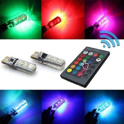 T10 led Bluetooth RGBW (set) [W5W led met afstandbediening] [Wit - Blauw - Rood - Groen] - VCTparts.nl