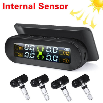 TPMS Auto Bandenspanningsmeter Alarm Waarschuwing Display op Zonne-energie - Interne Sensor - VCTparts.nl