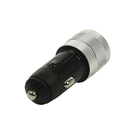 USB-C + USB-A Autolader Telefoonlader Oplader Sigarettenaansteker Grijs - VCTparts.nl