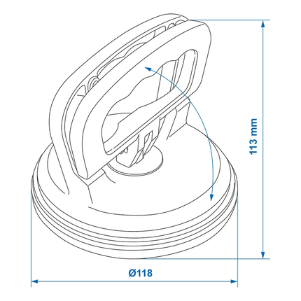 Vacuümheffer Autodeuk Uitdeuker Aluminium met Zuignap Glas Plaatdrager Tool zilver