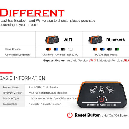 Vgate ELM327 OBD2 Diagnose Scanner Bluetooth (geschikt voor BimmerCode) [OBD II - Android] - VCTparts.nl