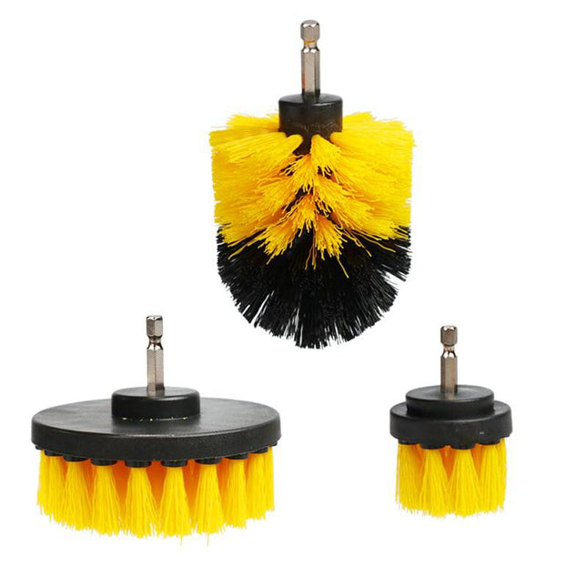 Brosses de nettoyage des roues - Brosse de brosse Nettoyez le nettoyage du nettoyage pour percevoir 3 pièces jaunes