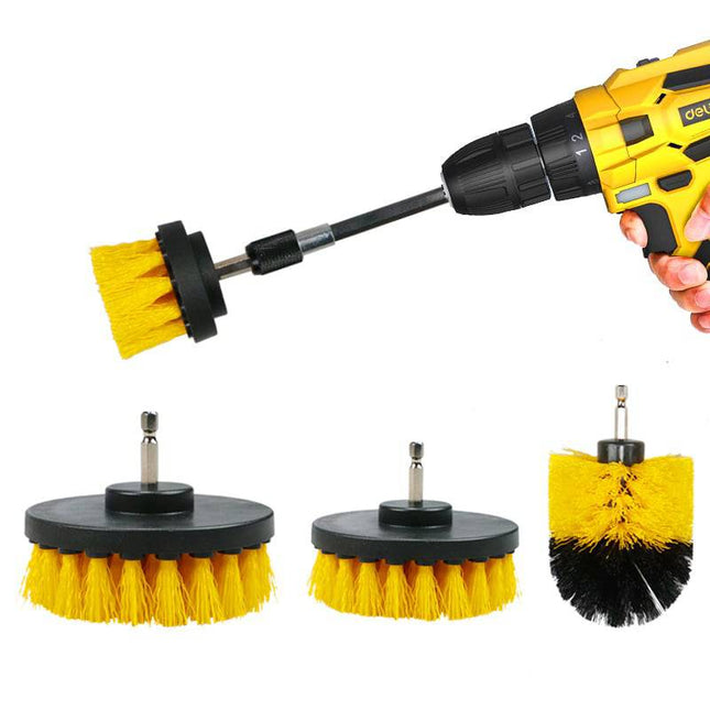 Brosses de nettoyage des roues - Brosse de brosse Nettoyez le nettoyage du nettoyage pour percevoir 3 pièces jaunes