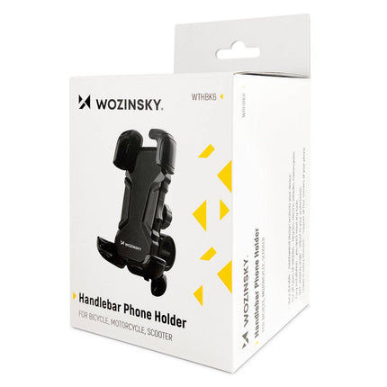 Wozinsky Universele Sterke Telefoonhouder voor Fiets / Motor / Scooter Extra Stevig Zwart - VCTparts.nl